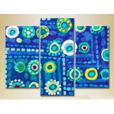 Pictură Magic Color Triptych Abstraction Blue/Yellow (2229500)