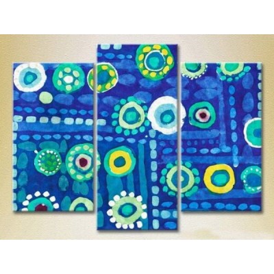 Pictură Magic Color Triptych Abstraction Blue/Yellow (2229500)