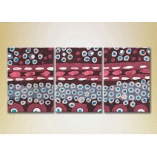 Pictură Magic Color Triptych Abstraction Burgundy/Blue (2229457)