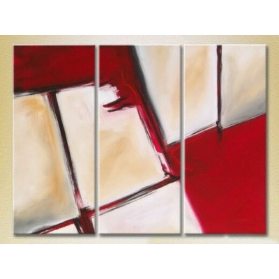 Pictură Magic Color Triptych Abstraction White/Red (2229450)