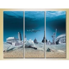 Картина Magic Color Triptych World architectural monuments under water (2658504)