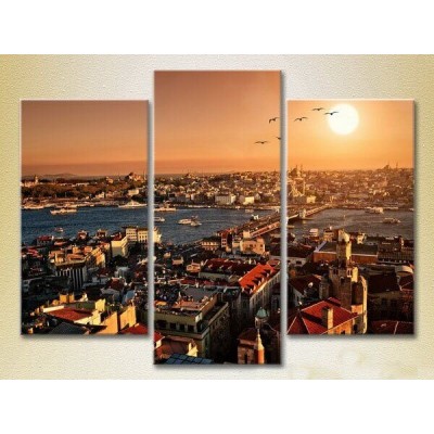 Картина Magic Color Triptych Istanbul at Sunset, Turkey (2658505)