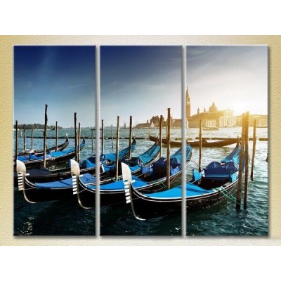 Картина Magic Color Triptych Gondola, Venice (2658435)