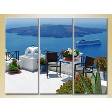 Картина Magic Color Triptych Greece, terrace (2658439)