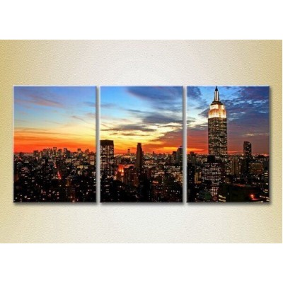 Pictură Magic Color Triptych Empire State Building (2658538)