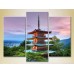 Pictură Magic Color Triptych Japanese Pagoda (2658542)