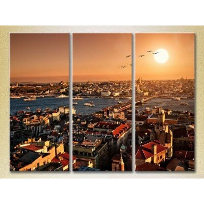 Картина Magic Color Triptych Istanbul at Sunset, Turkey (2658515)