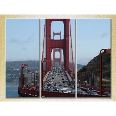 Картина Magic Color Triptych Golden Gate Bridge, traffic (2658475)