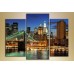 Pictură Magic Color Triptych City at night lights (2658902)