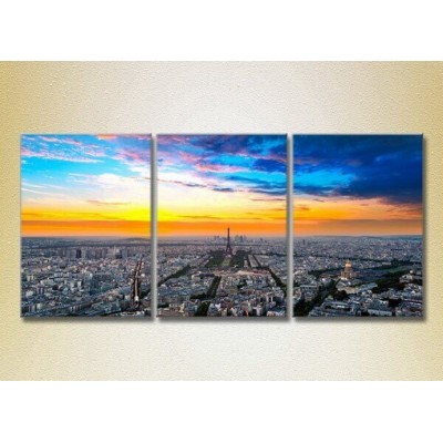 Pictură Magic Color Triptych Morning Paris (2658520)