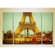 Pictură Magic Color Triptych At the Foot of the Eiffel Tower (2658517)