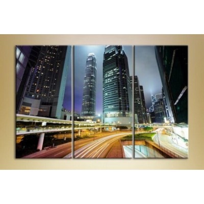 Pictură Magic Color Triptych Night City (2658905)