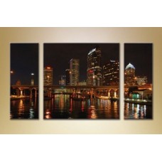 Pictură Magic Color Triptych Tampa Bay Night (2658914)