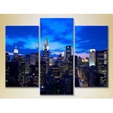 Pictură Magic Color Triptych New York Skyscrapers (2658491)