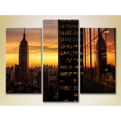 Pictură Magic Color Triptych New York, skyscrapers (2658489)