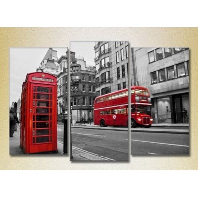 Pictură Magic Color Triptych London Double Decker (2658463)