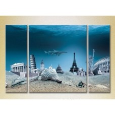 Картина Magic Color Triptych World architectural monuments under water (2658499)