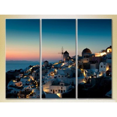 Картина Magic Color Triptych Greece, morning in Santorini (2658450)