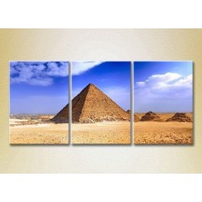 Pictură Magic Color Triptych Egyptian pyramids (2658446)