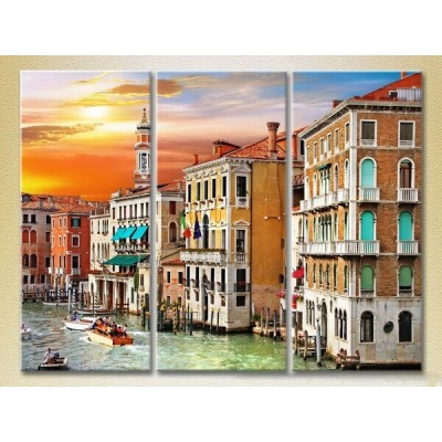 Pictură Magic Color Triptych Italy Venetian Canal (2658448)