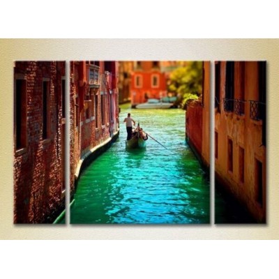 Pictură Magic Color Triptych Canal Venice (2658455)