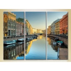 Pictură Magic Color Triptych Canal of St Petersburg (2658454)