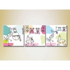 Pictură Magic Color Triptych With Newborn (2229673)