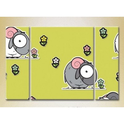 Pictură Magic Color Triptych Sheep (2229599)