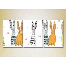 Pictură Magic Color Triptych Bunnies (2229621)