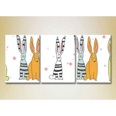 Pictură Magic Color Triptych Bunnies (2229621)