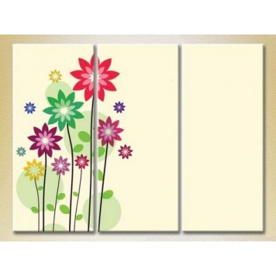 Pictură Magic Color Triptych Chrysanthemums Multicolored (2229749)