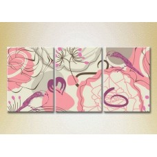 Pictură Magic Color Triptych Gray/Pink chaos (2229680)