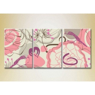 Pictură Magic Color Triptych Gray/Pink chaos (2229680)