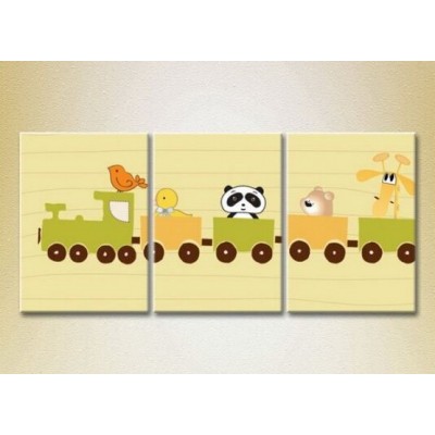 Картина Magic Color Triptych Animals on the train (2229755)