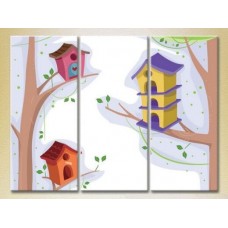 Картина Magic Color Triptych Birdhouses (2229688)