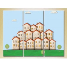 Картина Magic Color Triptych Small Houses (2229615)