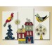 Pictură Magic Color Triptych Birds and Houses (2229646)