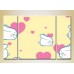 Pictură Magic Color Triptych Bunnies and Hearts (2229620)