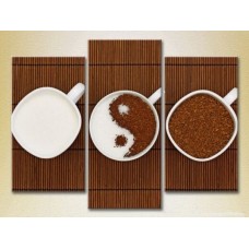 Pictură Magic Color Triptych Yin Yang Coffee and sugar (2698645)