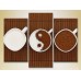 Pictură Magic Color Triptych Yin Yang Coffee and sugar (2698645)