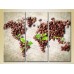 Pictură Magic Color Triptych Coffee Bean World Map (2698649)