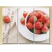 Pictură Magic Color Triptych Strawberries in a plate (2698651)