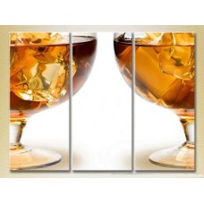 Pictură Magic Color Triptych Cognac with ice (2698654)