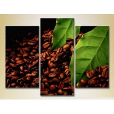 Pictură Magic Color Triptych Grains, coffee leaves (2698655)