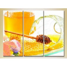 Pictură Magic Color Triptych Honey and honeycomb (2698675)