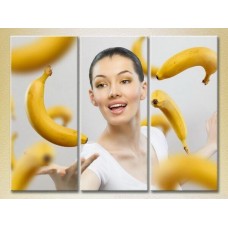 Pictură Magic Color Triptych Flying Bananas (2698669)