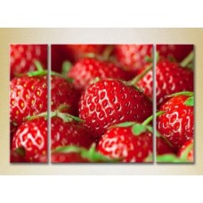 Pictură Magic Color Triptych Strawberry close-up (2698661)