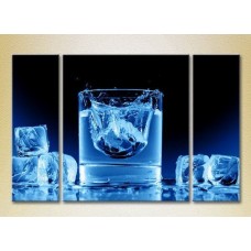 Картина Magic Color Triptych Ice cubes in a glass (2698664)