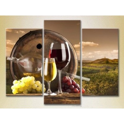 Картина Magic Color Triptych Still Life. White and red wine (2698681)