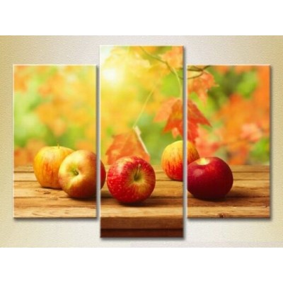 Pictură Magic Color Triptych Autumn and Apples (2698688)